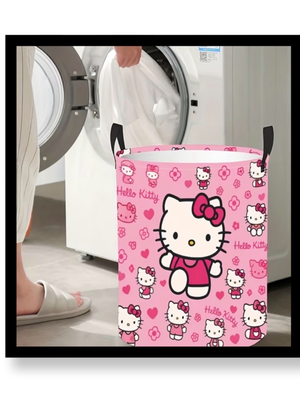 🆕 Hello Kitty Pink Collapsible Laundry Basket